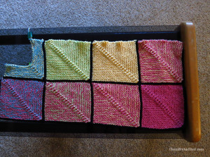 Rainbow Baby Blanket Mitered Squares