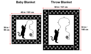 Cattitude Blanket Size Comparison