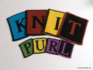 Alphabet Coasters/Potholders - KNIT and PURL letters