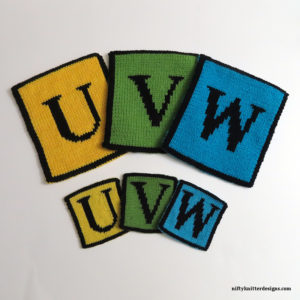 Alphabet Coasters/Potholders - UVW Letters