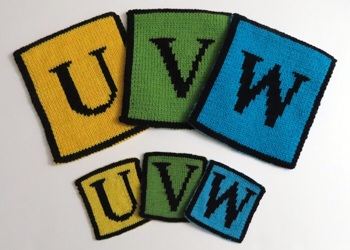 Alphabet Coasters/Potholders - UVW Letters