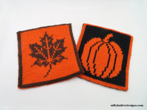 Autumn Leaf Potholder and Pumpkin Potholder