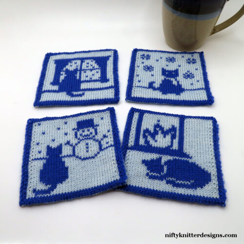 Cats in Winter Coasters