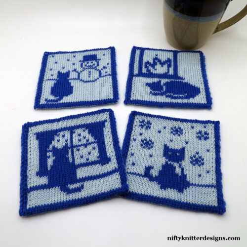 Cats in Winter Coasters