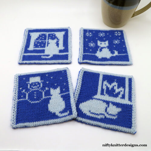 Cats in Winter Coasters