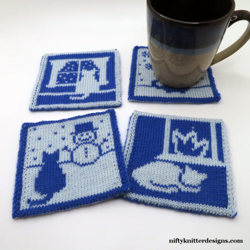 Cats in Winter Coasters