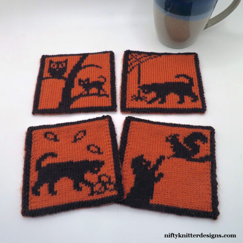 Cats in Fall Coasters