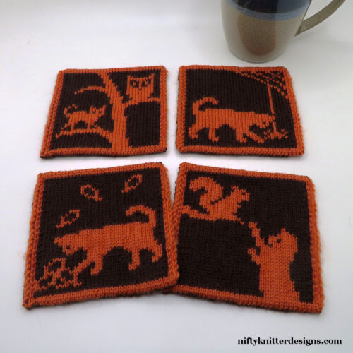 Cats in Fall Coasters