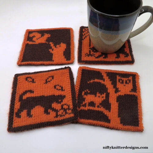 Cats in Fall Coasters