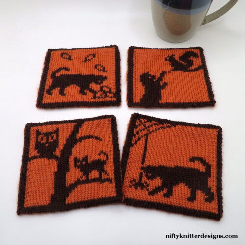 Cats in Fall Coasters