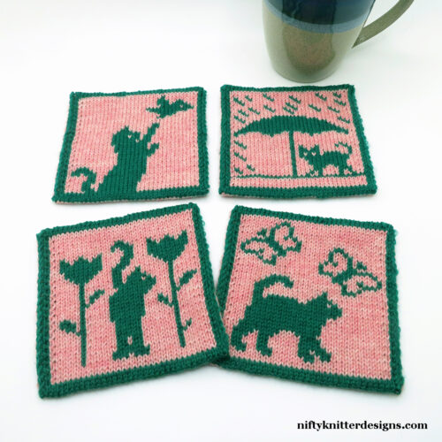 Cats in Spring Coasters