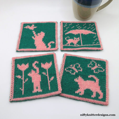 Cats in Spring Coasters