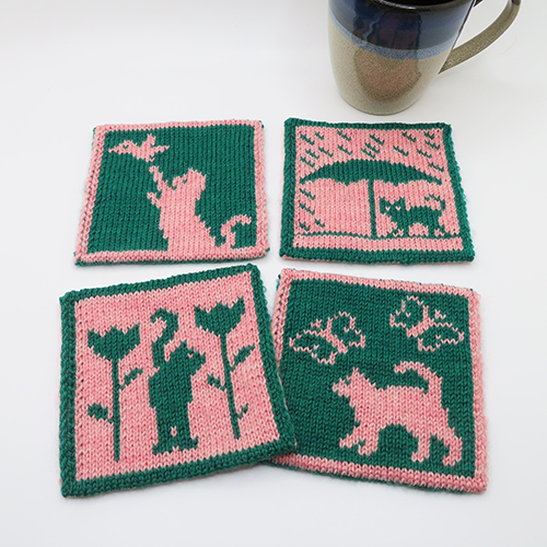 Cats in Spring Coasters