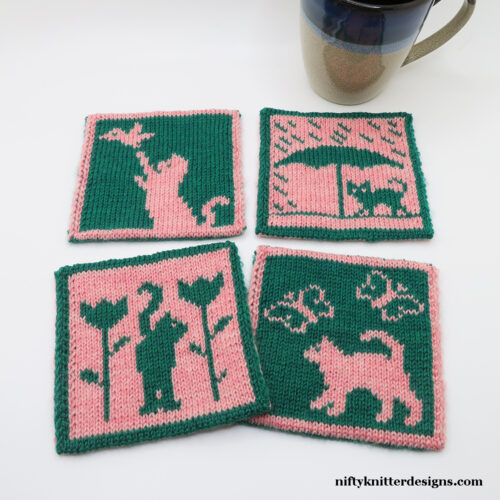 Cats in Spring Coasters