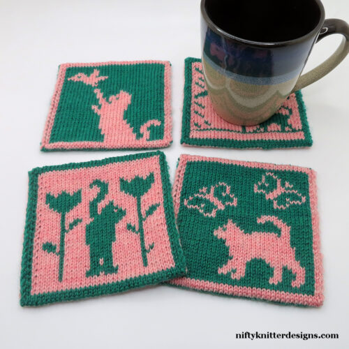 Cats in Spring Coasters